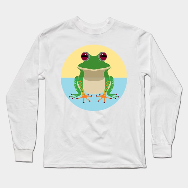 Frog in Outdoor Bath Long Sleeve T-Shirt by JeanGregoryEvans1